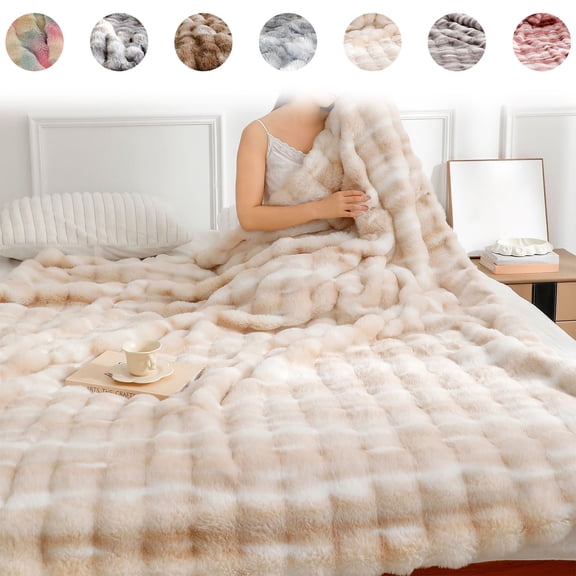 Btomtd Double-Sided Fleece Throw Blanket in Mix Color - Soft and Warm Layer Blanket for All Season Use on Bed or Sofa, 55" x 80" (Multicolor)