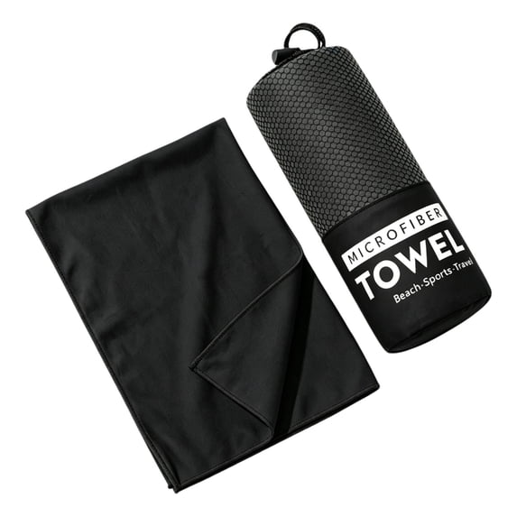 Btomtd Double Sided Microfiber Sports Towels, Portable Drying Fitness Hand Towels, Absorbent Workout Towels for Gym and Training, Size 31.5" x 15.7", Black