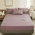 thumbnail image 1 of Btomtd Double Size Fitted Sheet with Full Mattress Protection, Non-Slip Single-Piece Bed Sheet, Soft Fiber Queen Bed Sheets, Size 79" x 71", Pink, 1 of 6