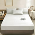 thumbnail image 1 of Btomtd Double Size Fitted Sheet with Full Mattress Protection, Non-Slip Single-Piece Bed Sheet, Soft Fiber Queen Bed Sheets, Size 79" x 71", White, 1 of 6
