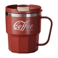 thumbnail image 1 of Btomtd Double-Wall 304 Stainless Steel Tumbler with Handle, 13.5oz Insulated Water Mug and Coffee Cups for Home Office Kitchen, Red, 1 of 6
