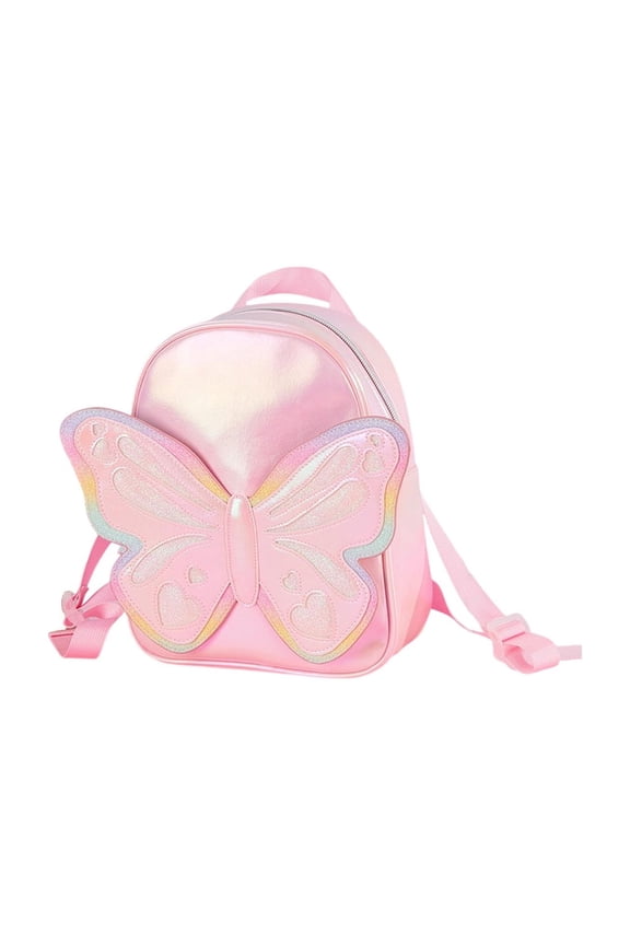 Dreamy Butterflies Student Backpack, Stylish Trendy Daypack, Double Strap Casual Bag for Daily Campus and Play, Pink