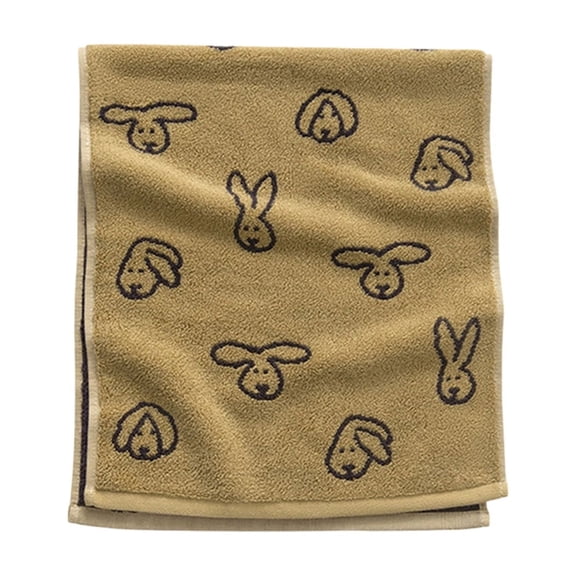 Btomtd Easter Bunny Jacquard Towels for Bathroom, Extra Thick and Large Pure Cotton Bath Towels, Absorbent Soft Face Washing Towel and Washcloth, 1-Pack, Size 31" x 14", Brown