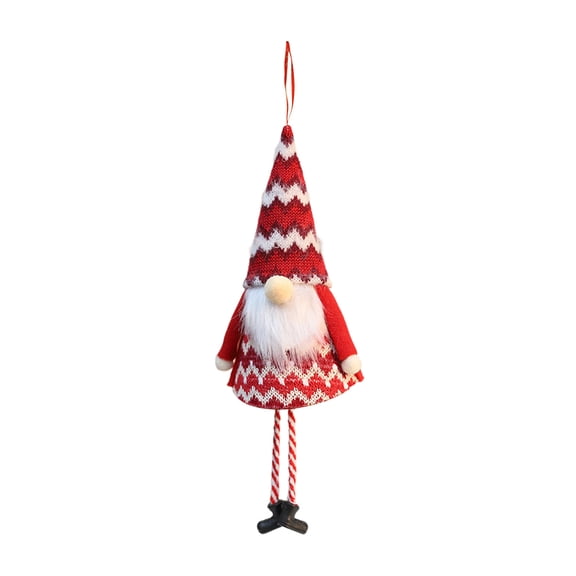 Btomtd Faceless Santa Claus Doll Christmas Ornaments, Santa Claus Tree Pendant with Forest Figure, Hanging Decoration for Holiday Display, Enchanted Forest Themed Decor, Red