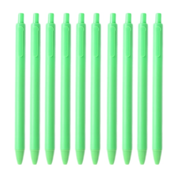 Btomtd Fast Drying Gel Pens 10 Count, Basic Blackness Smooth Writing Pens, 0.5mm Black Ink Pens for Daily Use, Green