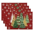 thumbnail image 1 of Btomtd Festive Christmas Table Placemats Set of 4 for Home, Kitchen Living Room Christmas Decoration Place Mats, Holiday Dining Table Mat Set, 18"x12", A, 1 of 8