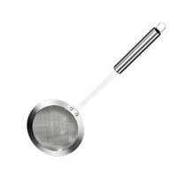 Btomtd Fine Mesh Stainless Steel Colander Spoon, Extra Fine Strainer with Handle for Skimming Grease and Foam, Oil Filter Food Spatula Utensil, Size 13"x4.7", M