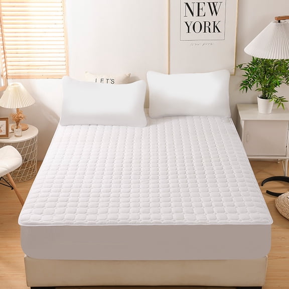 Btomtd Fitted Sheet for Mattress Winter Warm Protective Cover Breathable Non-Slip Bed Sheets Skin Friendly Queen Sheets, 59.05'x78.74', White-S