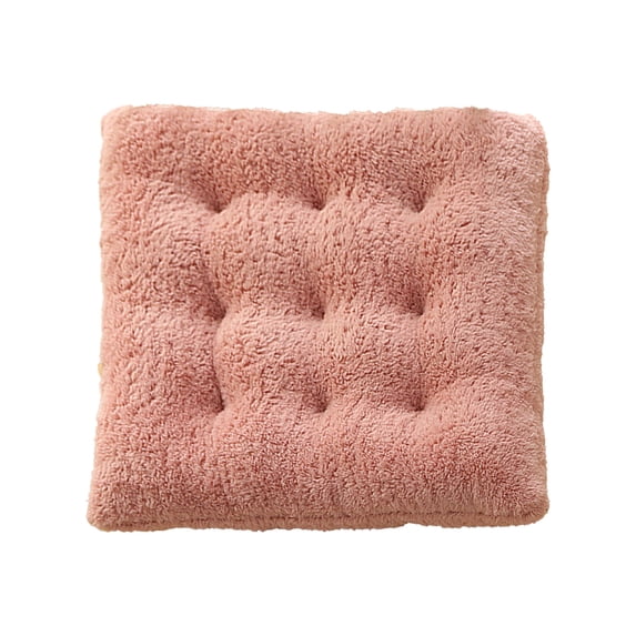 Btomtd Fleece Seat Cushion for Home Dining Chair, Thickened and Warm Office Chair Mat Pads, Soft and Cozy Chair Cushions for Long-Time Sitting, Size 16"x16", Pink