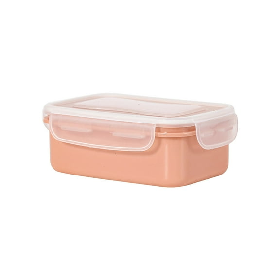 Btomtd Flip Lid Cheese Dispenser and Fresh-keeping Box, Refrigerator Storage Containers for Ginger and Garlic, Fruit and Spice Storage Box, Size 600ml, Pink
