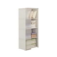 thumbnail image 1 of Btomtd Floor Standing 4-Tier Storage Cabinet, Clothing Rack and Bookshelf Organizer, Freestanding Shelving Unit for Bedroom and Living Room 16"W x 11"D x 49"H, White, 1 of 6
