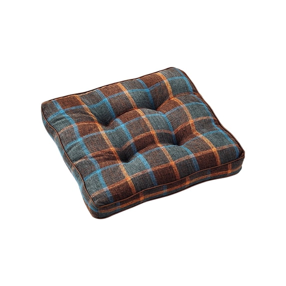 Btomtd Floral Chair Mat Pads with Thickened Upholstered Layer, Kitchen Dining Chair Cushion for Hard Floors, All-Weather Patio Chair Seat Cushion Outside, Size 18"x18", Brown