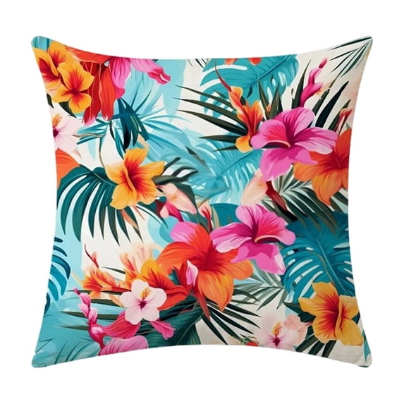 Btomtd Floral Fruit Throw Pillow Covers 18 x 18 Inch, Outdoor Waterproof Summer Pillow Case, Couch Pillow Covers for Courtyard Balcony Seat, G