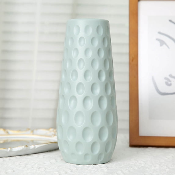 Btomtd Flower Bouquet Vases for Wedding Tables, Plastic Home Decor Vase with Modern Style, Decorative Shelf Flowerpot for Floral Arrangements, Green