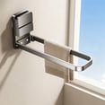 thumbnail image 1 of Btomtd Foldable Suction Cup Towel Rack, No-Drill Bathroom Storage Holder, Collapsible Towel Bar and Shelf for Shower and Vanity 9"W x 2"D x 2"H, Gray, 1 of 6
