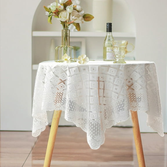 Btomtd Fringed Table Cloths and Covers for Home Decor, Square Washable Tablecloth for Coffee Table, Machine Washable Table Cover for Wedding Party, 35"x35", C