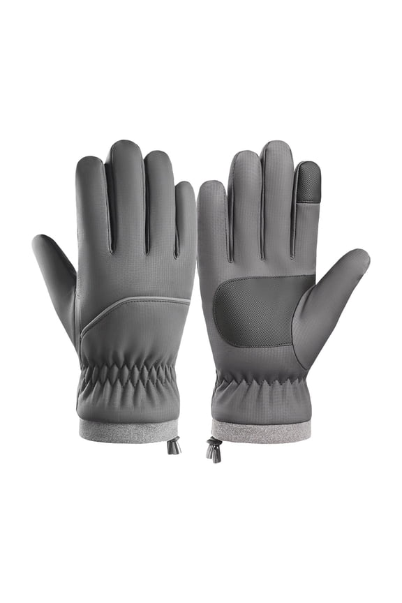 Gloves for Winter Outdoor Riding, Windproof Warm Gloves with Touch Screen and Antislip Sports Grip, Cold Weather Riding Gloves, Gray