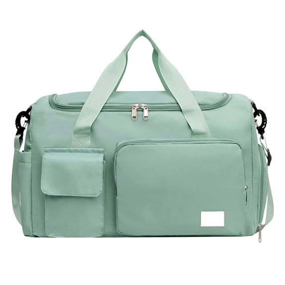 Btomtd Gym Bag with Dry and Wet Separation, Large Capacity Travel Tote Bag with Shoe Compartment, Casual Sports Handbag and Single Shoulder Bag for Trips, Green