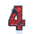 thumbnail image 1 of Btomtd Halloween Number Candles, 3 Inch Numeral Cake Topper Candle with Spider Web Decor for Spooky Party Cake, 4, 1 of 9