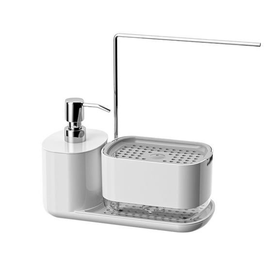 Btomtd Hand And Soap Dispenser Set With Tray Soap Dispenser With Sponge And Dishcloth Organizer For Kitchen Sink Countertop Storage