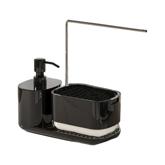 Btomtd Hand And Soap Dispenser Set With Tray Soap Dispenser With Sponge And Dishcloth Organizer For Kitchen Sink Countertop Storage