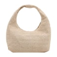 thumbnail image 1 of Btomtd Hand Woven Polyester Handbag, Simply Striped Shoulder Bag, Women's Casual Tote Bag for Shopping and Daily Use, 10.4" x 3.5" x 9.8" (White), 1 of 6
