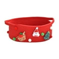 thumbnail image 1 of Btomtd Hand Woven Rope Christmas Basket for Santa Claus Gifts, Apple and Candy Storage Basket, Wine and Desktop Tote Decorative Basket for Festival, Red, 1 of 6