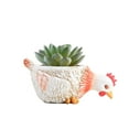 thumbnail image 1 of Btomtd Hen Shaped Coarse Ceramic Flower Pot, Breathable Planter for Succulents, Personalized Desktop Planr Pots and Home Decor, A, 1 of 6