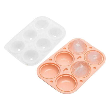 Btomtd Hockey Puck Shaped Ice Cube Molds 6-Cavity Reusable Ice Cube Trays for Sports Themed Drinks, E