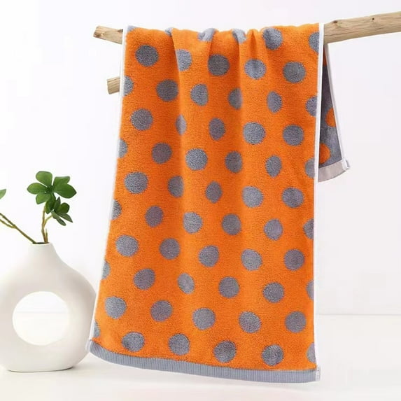 Btomtd Household Face Towels, Soft and Absorbent Washcloth, Thick Hand Towels for Bathroom, Gentle Bath Towels for Daily Cleansing, 1-Pack, Size 29" x 13", Orange