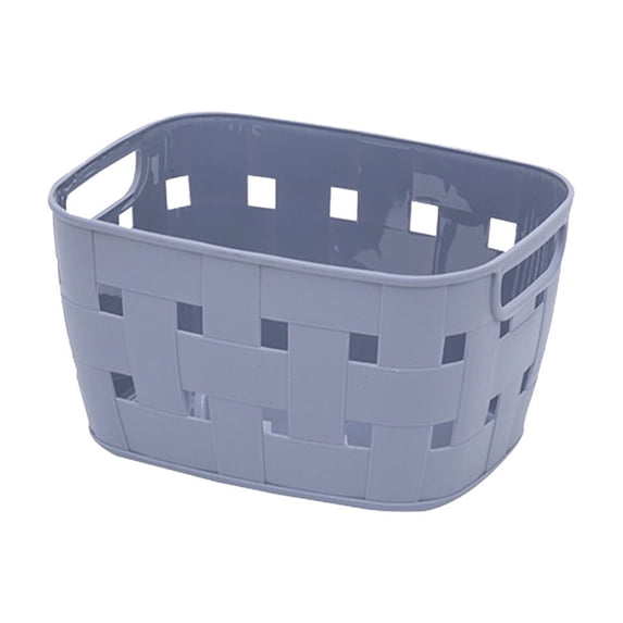 Btomtd Household Plastic Storage Basket for Sundries and Desktop Organization, Rectangular Basket for Miscellaneous, Small Cabinet and Bathroom Basket, Blue
