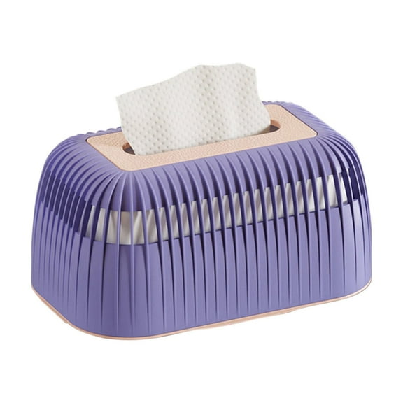 Btomtd Household Plastic Tissue Box Cover Desktop Paper Drawer Tissue Box Holder for Living Room Coffee Table Storage, Purple