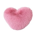 thumbnail image 1 of Btomtd Imitation Fur Plush Heart Shaped Throw Pillows, Sofa Waist Cushion with Long Hair, Cute Wedding Gift Couch Pillows, Size 16" x 12", Hot Pink, 1 of 6