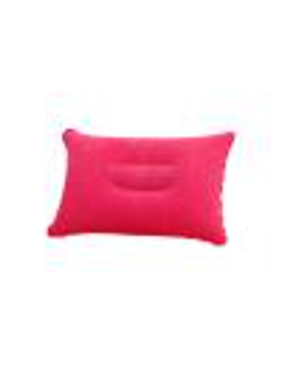 Inflatable Rectangular Travel Pillow for Camping Pillow Plush Napping Pillow Outdoor Cushion Pillow Portable Bed Pillow, 16.92 x 10.62inch, Hot Pink-L