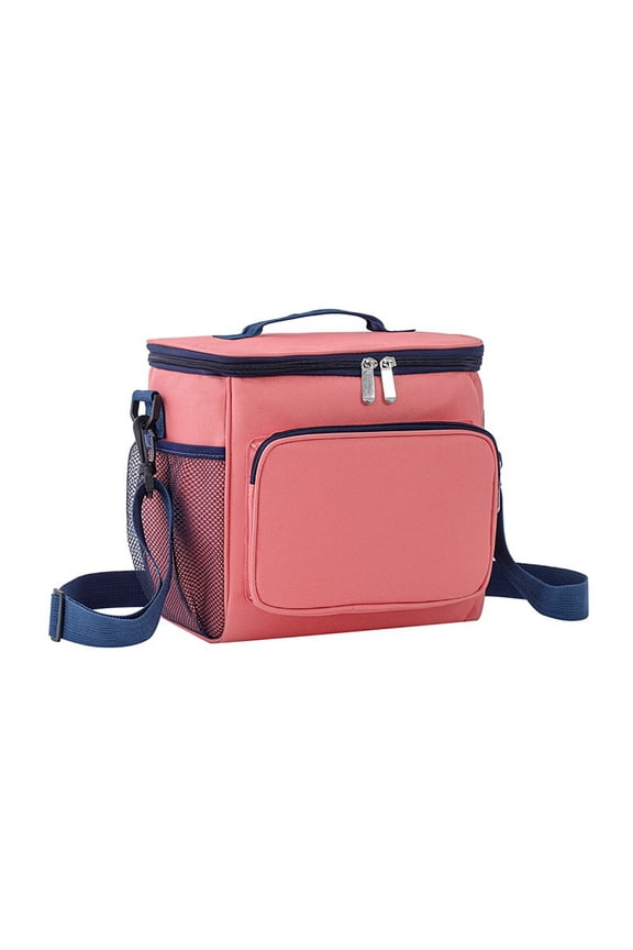 Insulation Bag for Lunch Boxes, Large Capacity Take Away Tote for Office Workers, Bento Handbag and Shoulder Bag with Thermal Storage Compartment, Pink
