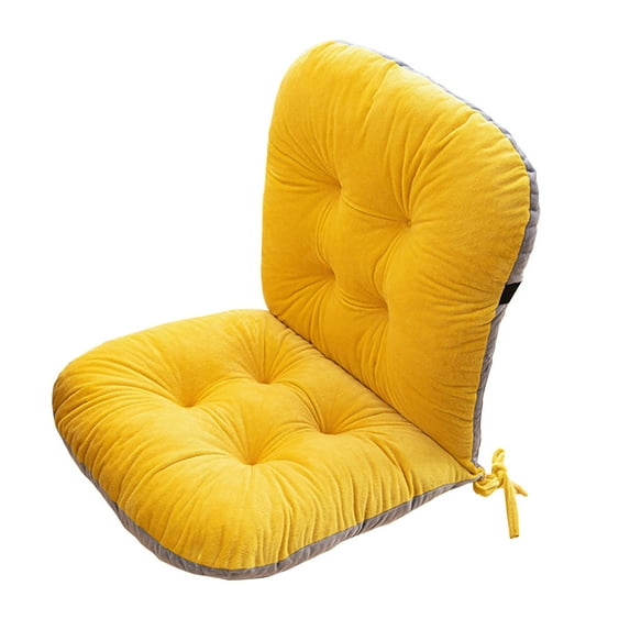 Btomtd Integrated Seat Cushion with Backrest for Winter Use Office Chair Cushion Dining Chair Pad and Comfortable Butt Support for Cold Seasons - 17.71x14.96x16.53 inch, Yellow
