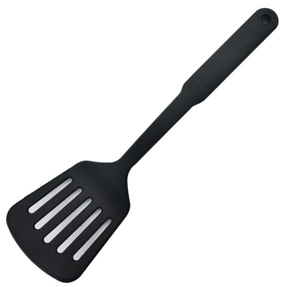 Btomtd Kitchen Cooking Spoon for Non-Stick Rice Cookers, Large Household Utensil for Serving and Beating Rice, Vertical Silicone Spatula, Size 11.6"x3", Black