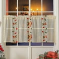 thumbnail image 1 of Btomtd Lace Christmas Cafe Curtains Embroidered Holiday Short Curtains for Window Decoration Suitable for Shading in Coffee Shop or Home Blackout Curtains - 55.11"x23.62", A, 1 of 6