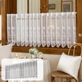 thumbnail image 1 of Btomtd Lace Embroidered Sheer Curtains, 39" x 23.6", 1 Panel, Rod Pocket Short Translucent Light Filtering Curtains for Kitchen Cafe Decor (A), 1 of 6