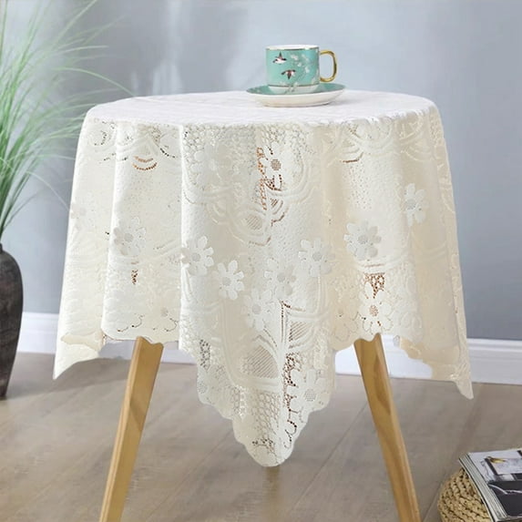 Btomtd Lace Tablecloth for Sofa and Dining Table, Small Table Cover with Concise Style, Wedding Party Table Cloth for Home Decoration, 24"x24", A