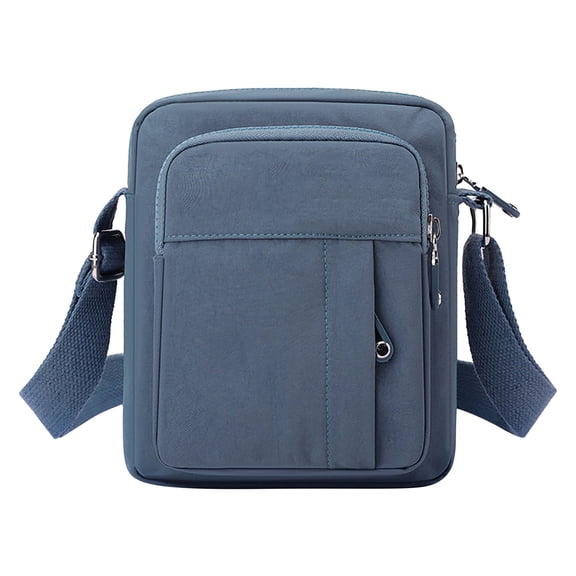 Btomtd Ladies' Casual Shoulder Bag and Crossbody Bag, Nylon Fabric Handbag with Mobile Phone Pouch, Lightweight Everyday Purse and Chest Bag, Blue