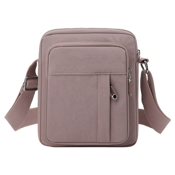 Btomtd Ladies' Casual Shoulder Bag and Crossbody Bag, Nylon Fabric Handbag with Mobile Phone Pouch, Lightweight Everyday Purse and Chest Bag, Purple