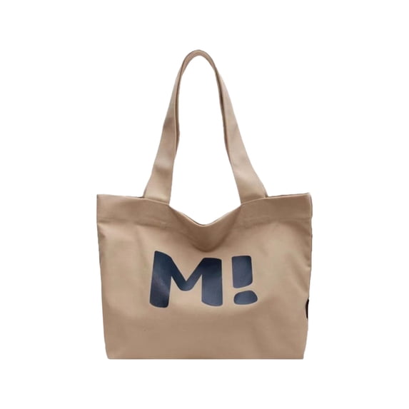 Btomtd Large-Capacity Canvas Tote Bag, Versatile Shoulder Bag for Women and Men, Handbag Suitable for Work, Beach, Travel, and Shopping, 14.6" x 2" x 13" (Khaki)