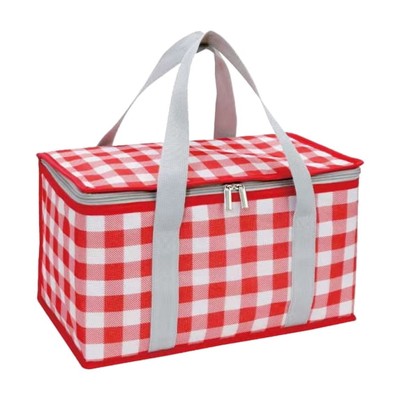 Btomtd Large Capacity Cloth Picnic Basket for Outdoor Trips and Garden Use, Foldable Hand Basket for Vegetables and Tableware, Versatile Storage Basket for Camping, Red