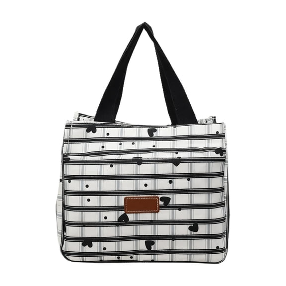 Btomtd Large Capacity Commuter Lunch Bag and Portable Cosmetic Carrier, Casual Tote Handbag for Work, All-Matching Purse for Men and Women, Black