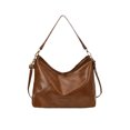 thumbnail image 1 of Btomtd Large-Capacity Women's Commuter Tote Bag, PU Stylish Shoulder Crossbody Purse, Trendy Handbag for Students and Women, 12.2" x 4.3" x 9.4" (Brown), 1 of 6