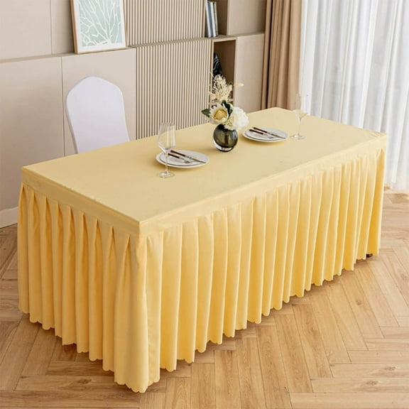 Btomtd Large Plastic Rectangle Table Cover, Wipe Clean Party Tablecloth for Events, Durable Table Cloth and Cover Set for Parties Decorations, 47"x16x30", Yellow