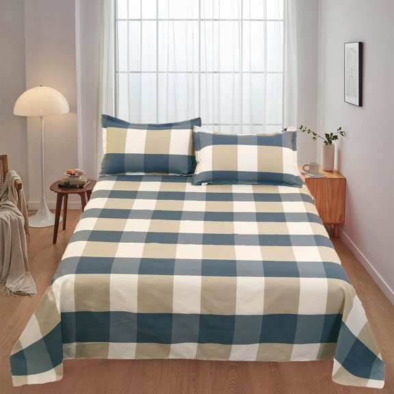 Btomtd Large Size 3Piece Comforter Set for All Seasons Bedding Set Includes Bed Sheets and 2 Pillowcases Bed Sheets Set Resisted Shrinkage and Fade for Easy Care, 78.74'x90.55', A