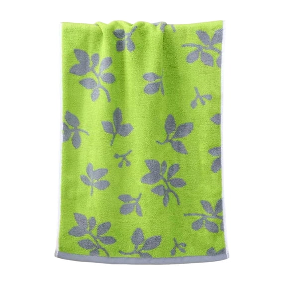 Btomtd Leaf Pattern Hand Towels for Face and Body, Lint Free Fast Drying Bath Towels, Thickened Absorbent Towels for Daily Facial Cleansing, Size 29" x 13.4", Green-A