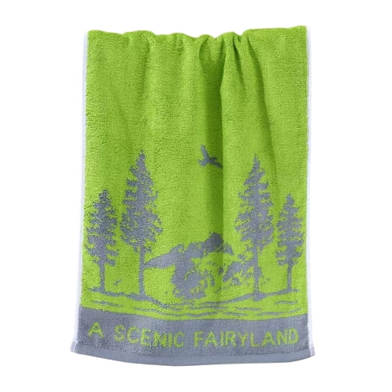 Btomtd Leaf Pattern Hand Towels for Face and Body, Lint Free Fast Drying Bath Towels, Thickened Absorbent Towels for Daily Facial Cleansing, Size 29" x 13.4", Green-B